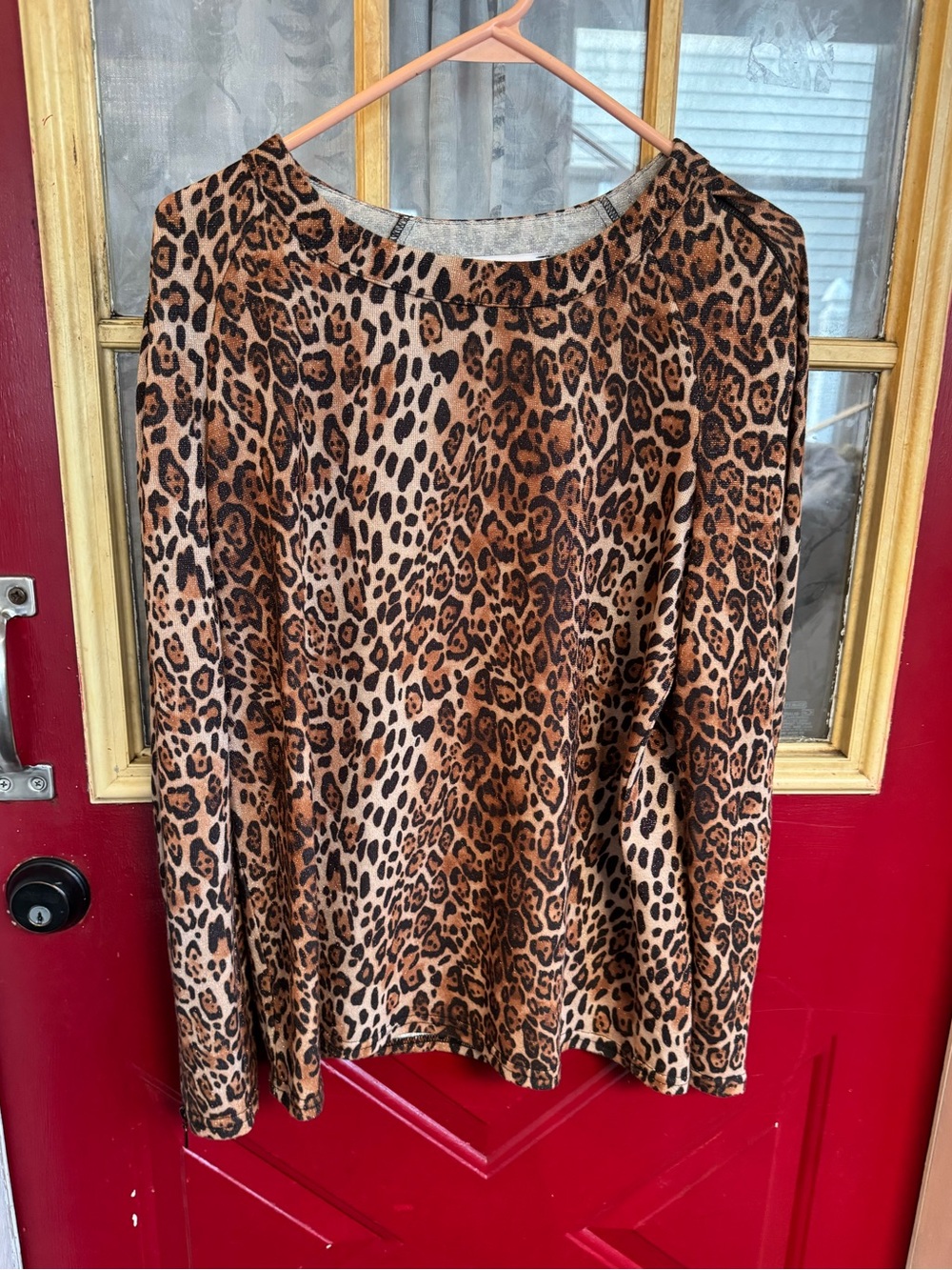 Joseph Ribkoff shimmering Leopard Print Top Blouse 8